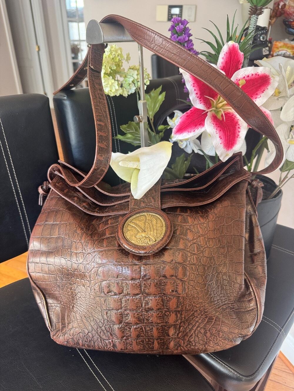 Carla Marchi embossed leather HOBO bag (3000